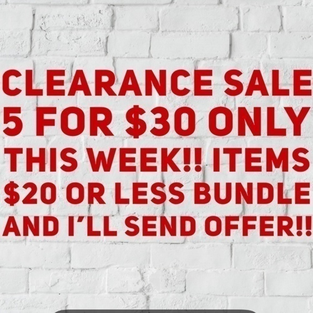 Clearance sell this week only!